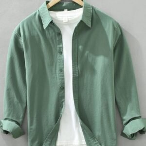 Men's Literary Fresh Casual Shirt green