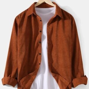 Men Solid Button Front Pocket Patched Shirt