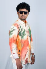 Men's Abstract Tropical Print Shirt - Image 2