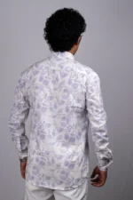 Men's Lilac Leaf Print Shirt - Image 2