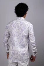 Men's Lilac Leaf Print Shirt - Image 2