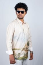 Men's Scenic Landscape Print Shirt - Image 4