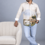 Men's Scenic Landscape Print Shirt