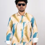 Men's Abstract Watercolour Print Shirt