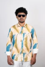 Men's Abstract Watercolour Print Shirt