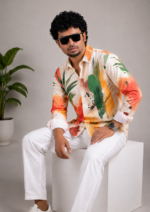 Men's Abstract Tropical Print Shirt - Image 5