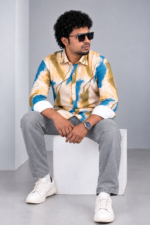 Men's Abstract Watercolour Print Shirt - Image 5