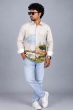Men's Scenic Landscape Print Shirt - Image 2