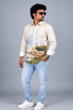 Men's Scenic Landscape Print Shirt - Image 4