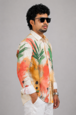 Men's Abstract Tropical Print Shirt - Image 7