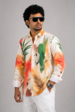 Men's Abstract Tropical Print Shirt