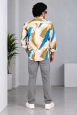 Men's Abstract Watercolour Print Shirt - Image 3