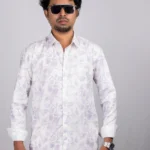 Men's Lilac Leaf Print Shirt